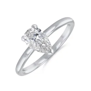 0-35ct Sofia Pear Cut Diamond Solitaire Engagement Ring | Platinum
