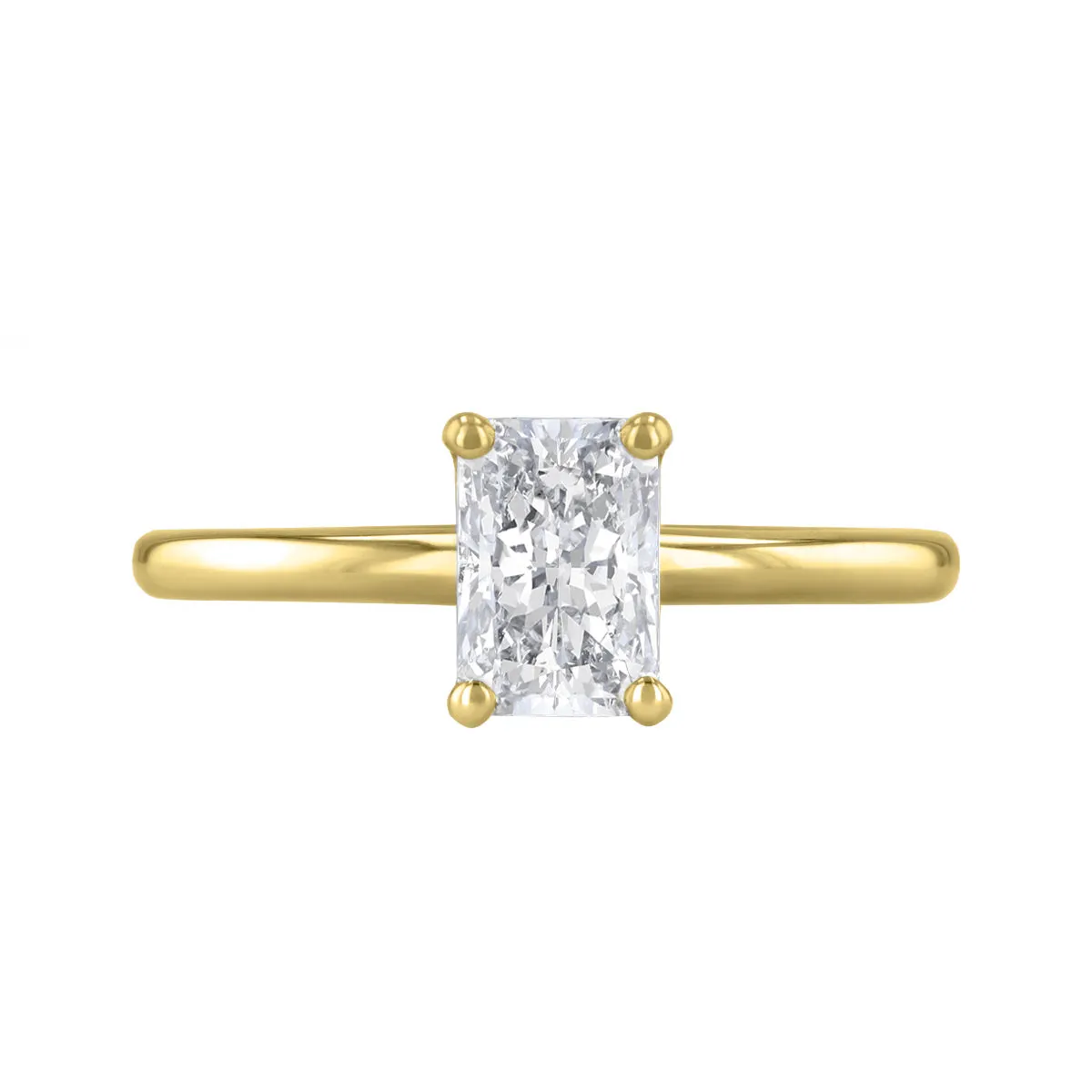 1-00ct Sofia Radiant Cut Diamond Solitaire Engagement Ring | 18ct Yellow Gold