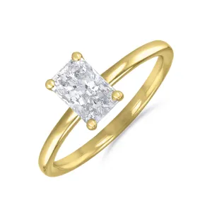 1-00ct Sofia Radiant Cut Diamond Solitaire Engagement Ring | 18ct Yellow Gold