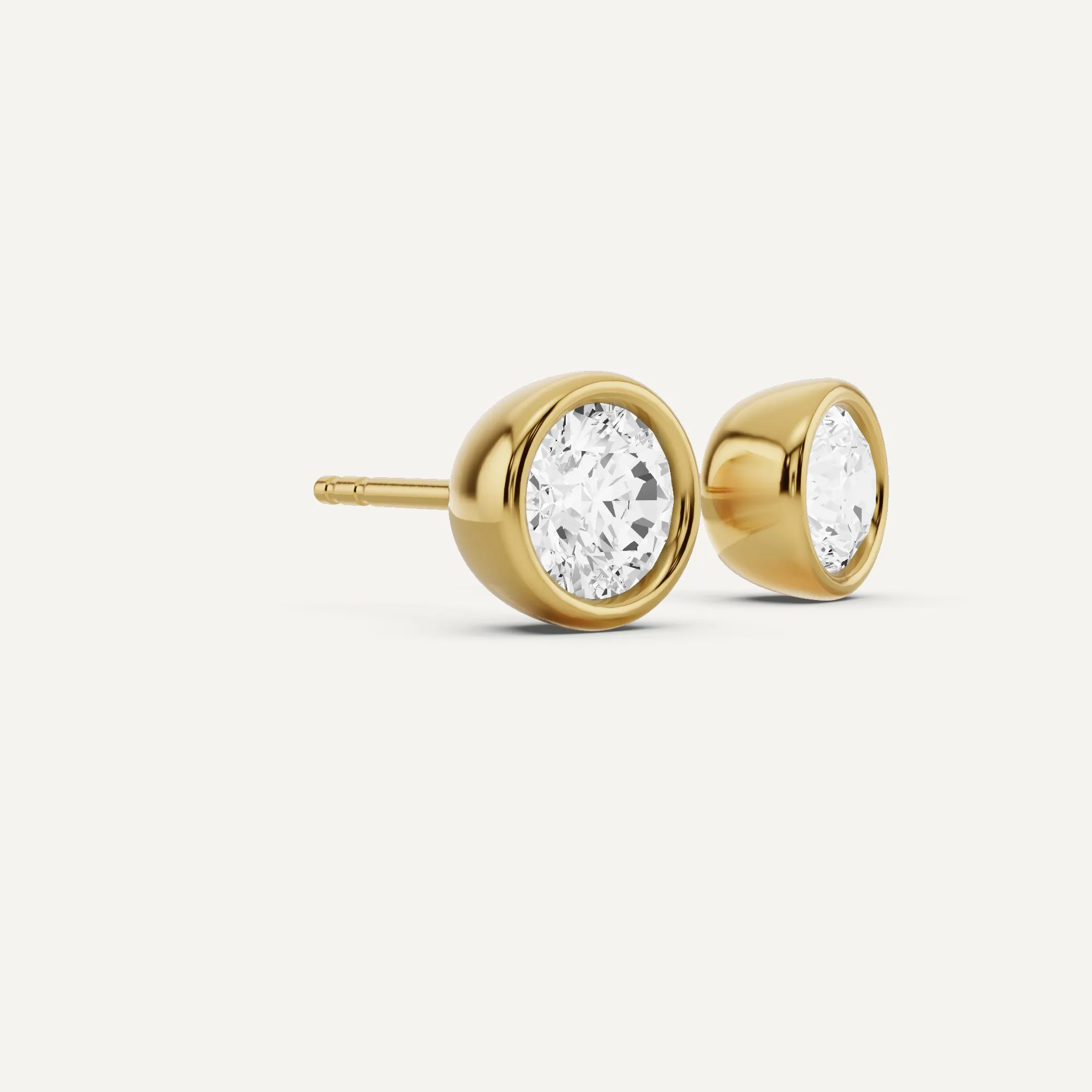 1 1/2 ctw Round Diamond Bezel Set Solitaire Stud Earrings