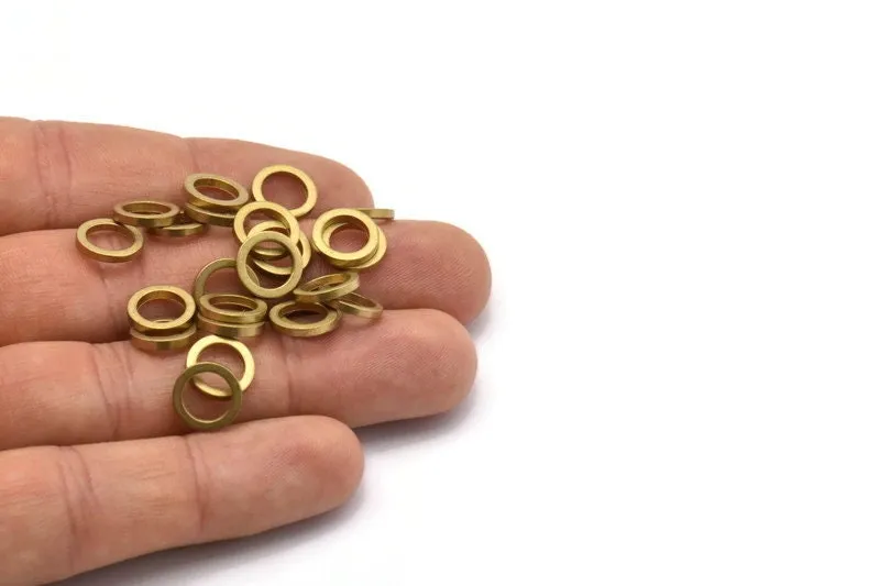 10mm Circle Connectors - 25 Raw Brass Circle Connectors (10x1.5mm) N0438