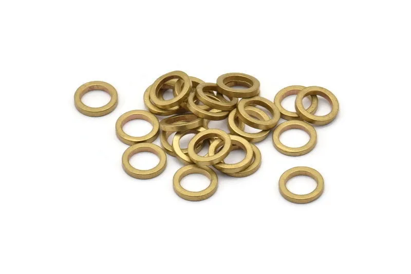 10mm Circle Connectors - 25 Raw Brass Circle Connectors (10x1.5mm) N0438