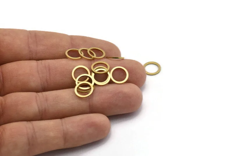 10mm Circle Ring Findings - 100 Raw Brass Circle Ring Findings (10mm) B0118