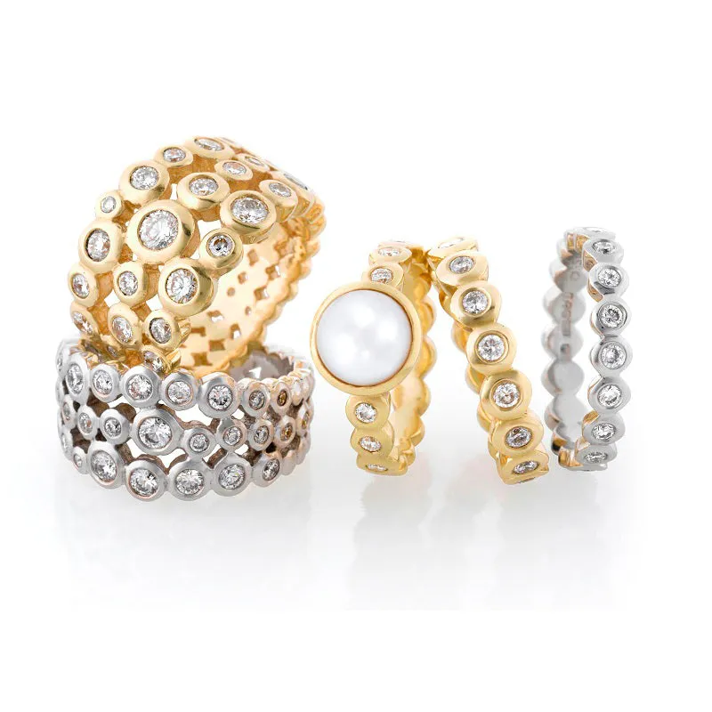 14k Gold & Diamond Dotty Half Eternity Ring - 0.25ct