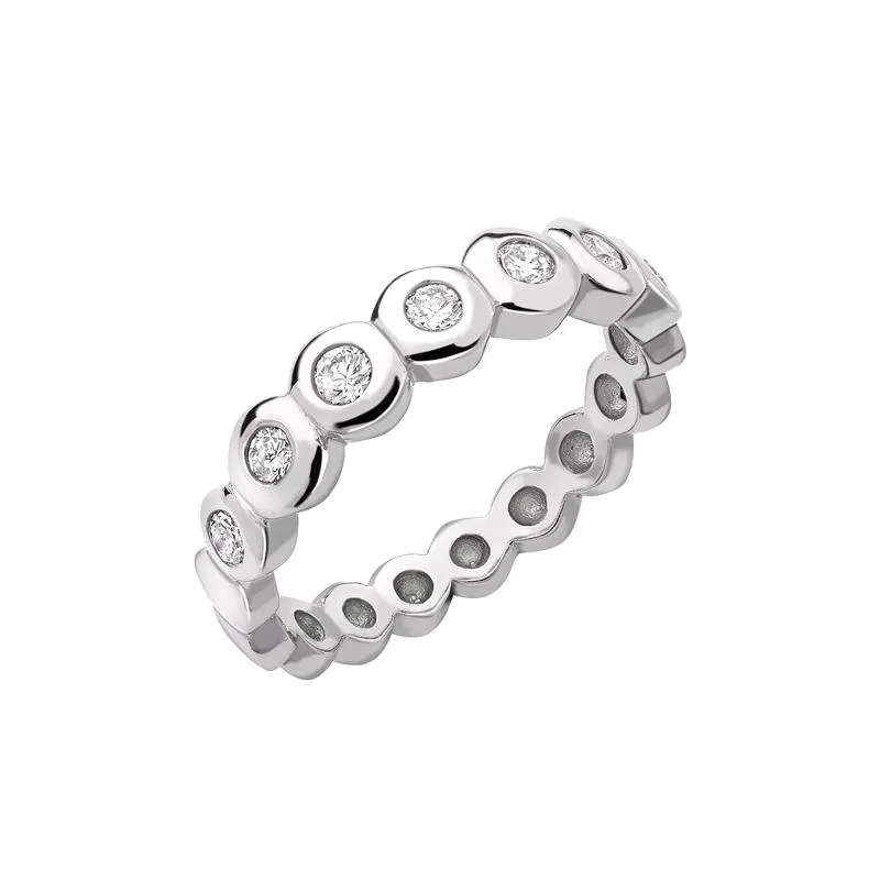 14k Gold & Diamond Dotty Half Eternity Ring - 0.25ct