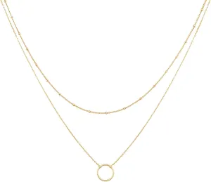 14K Gold Plated/925 Sterling Silver Layering Necklaces Stylish Minimalist Design Pendant Necklaces Choker Necklace for Women