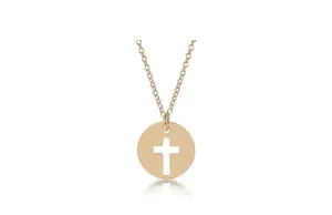 16" necklace gold - blessed gold disc by enewton