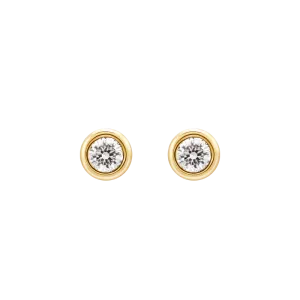 18K Gold Petite Delicate Diamond Stud Earrings