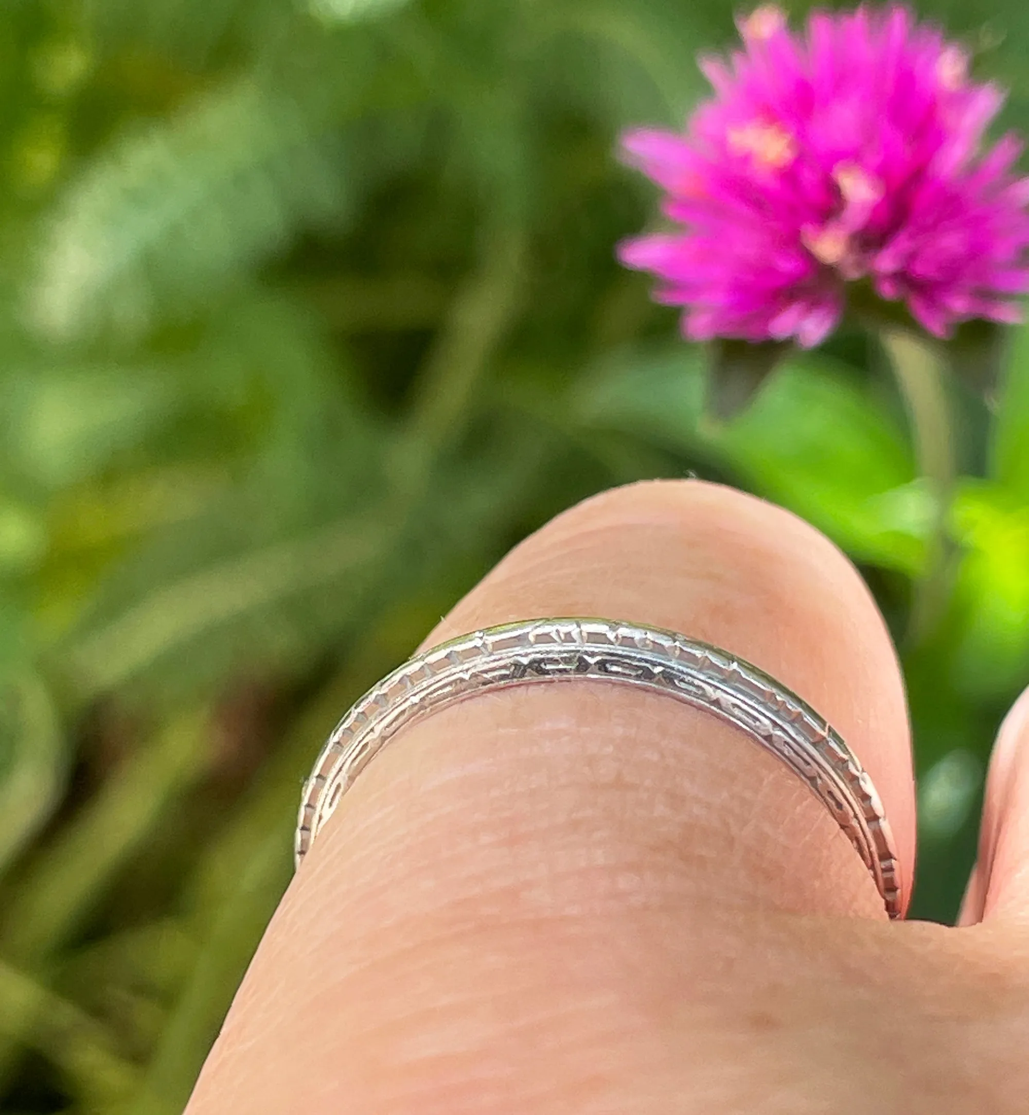 1939 Art Deco Slim Wedding Anniversary Platinum Band Ring