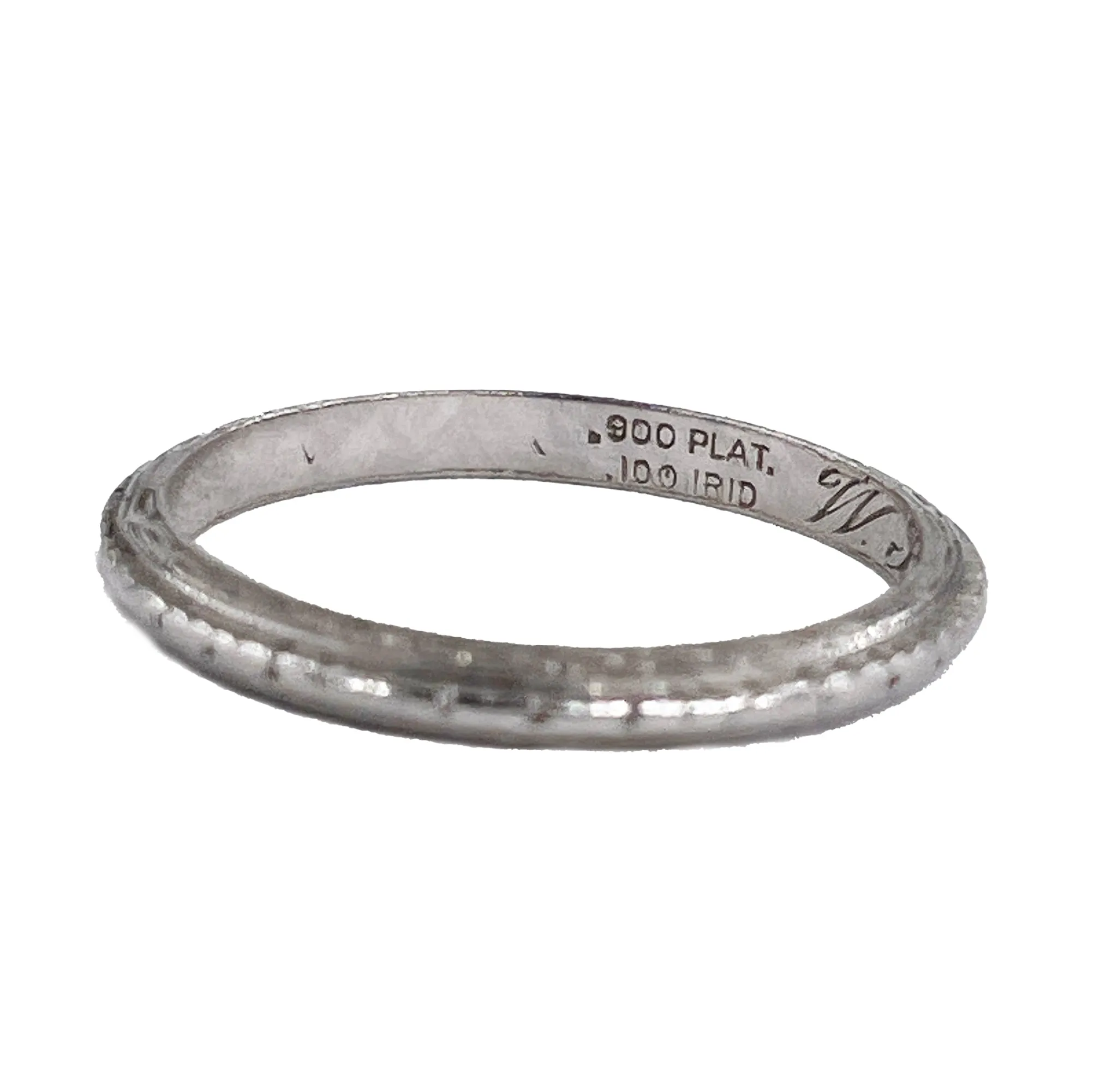 1939 Art Deco Slim Wedding Anniversary Platinum Band Ring