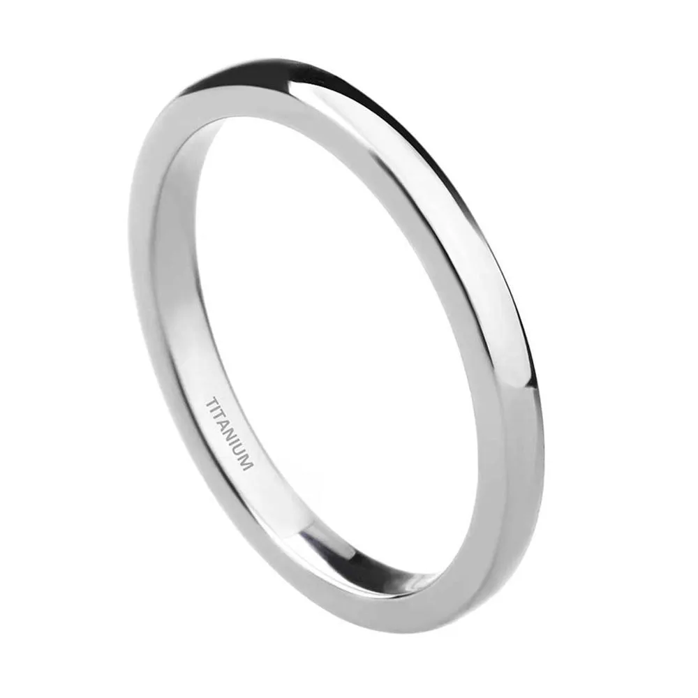 2mm Slim Blue, Rose Gold, Silver or Black Titanium Unisex Ring