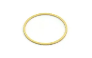 32mm Circle Connectors - 24 Raw Brass Circle Connectors (32x1x0.80mm) A6096
