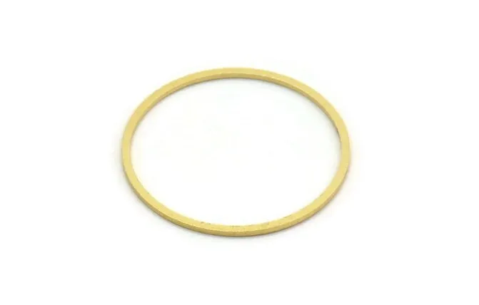 32mm Circle Connectors - 24 Raw Brass Circle Connectors (32x1x0.80mm) A6096
