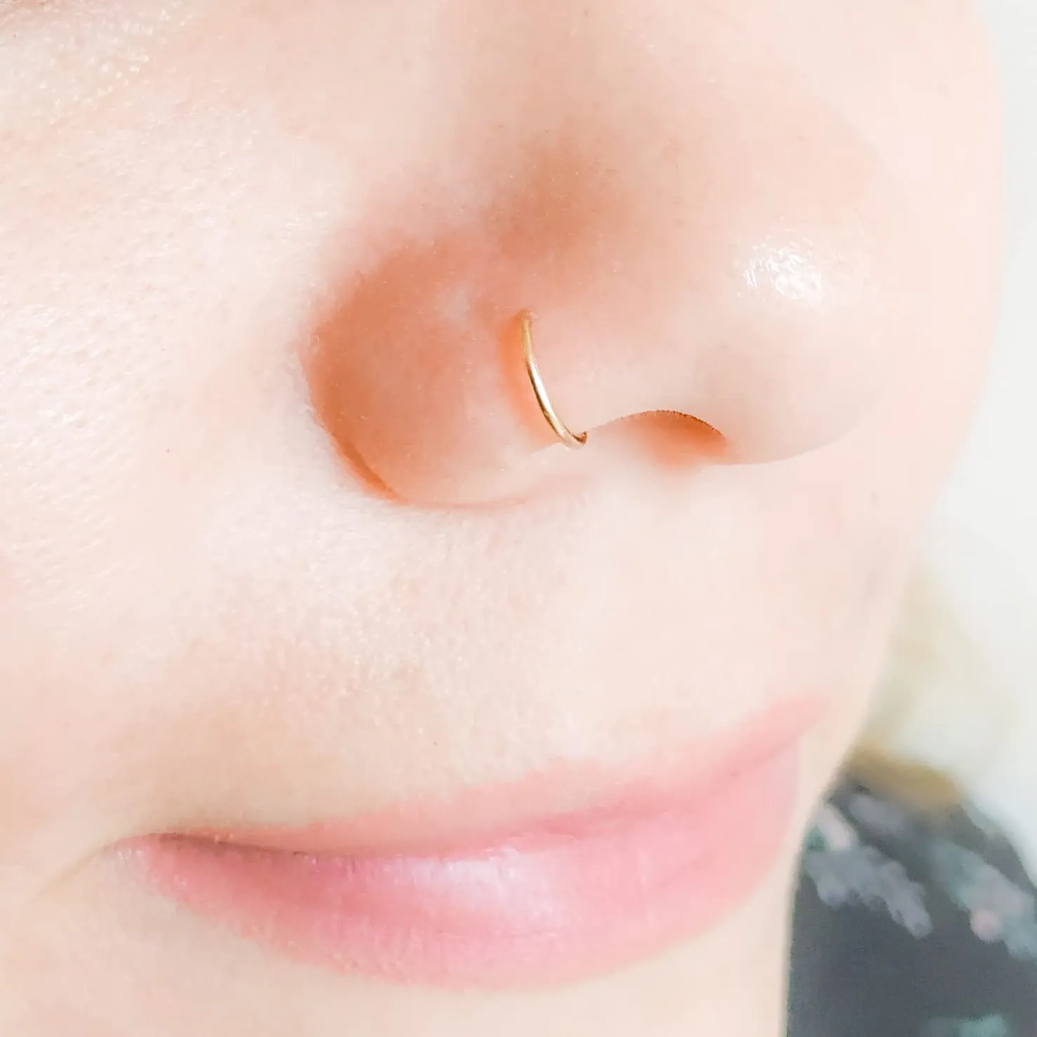 6mm Cartilage Helix Tragus Nose Small Gold Huggie Hoop Earrings for Women,22 Gauge