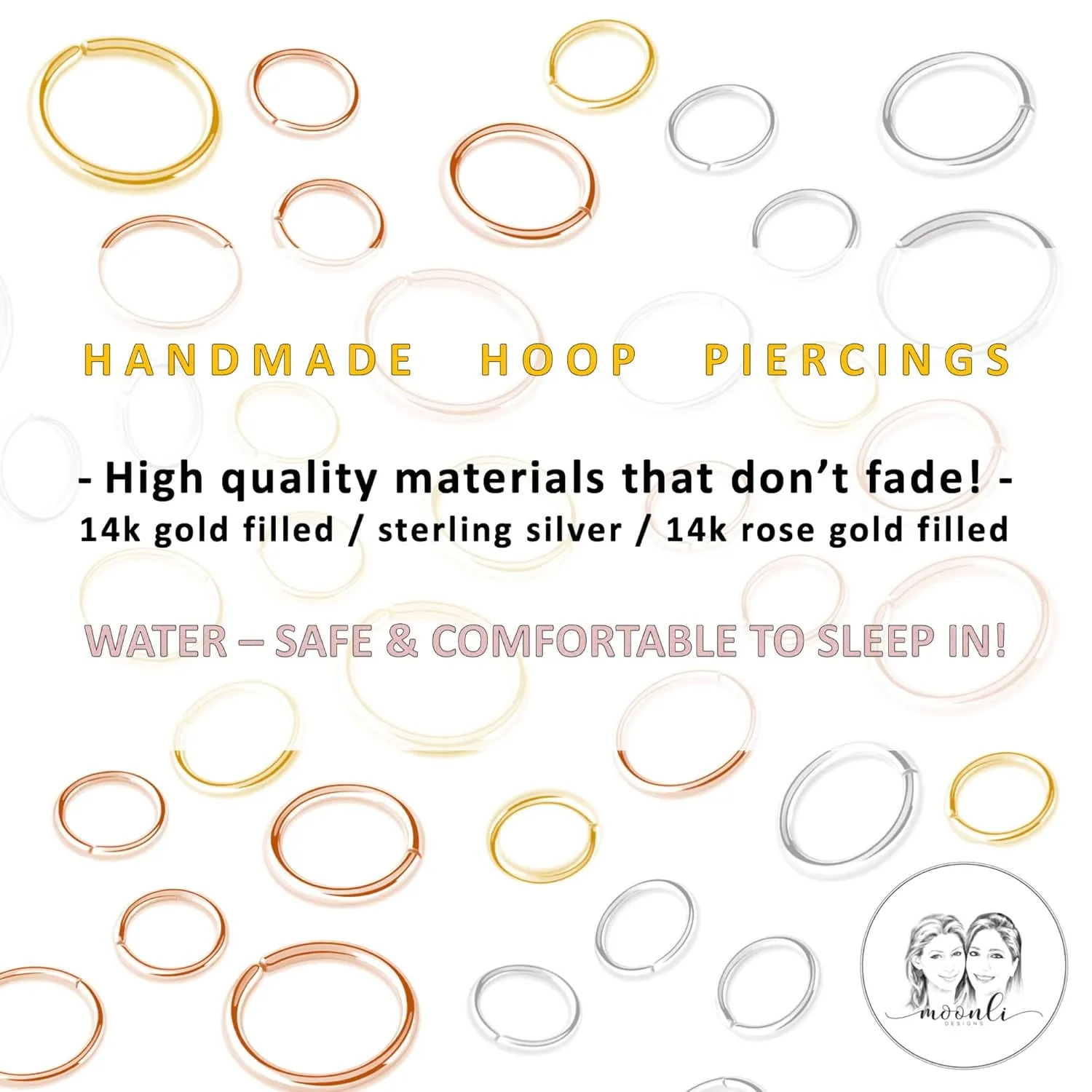 6mm Cartilage Helix Tragus Nose Small Gold Huggie Hoop Earrings for Women,22 Gauge