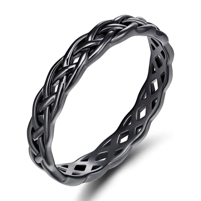 925 Sterling Silver Woven Cute Twist Ring