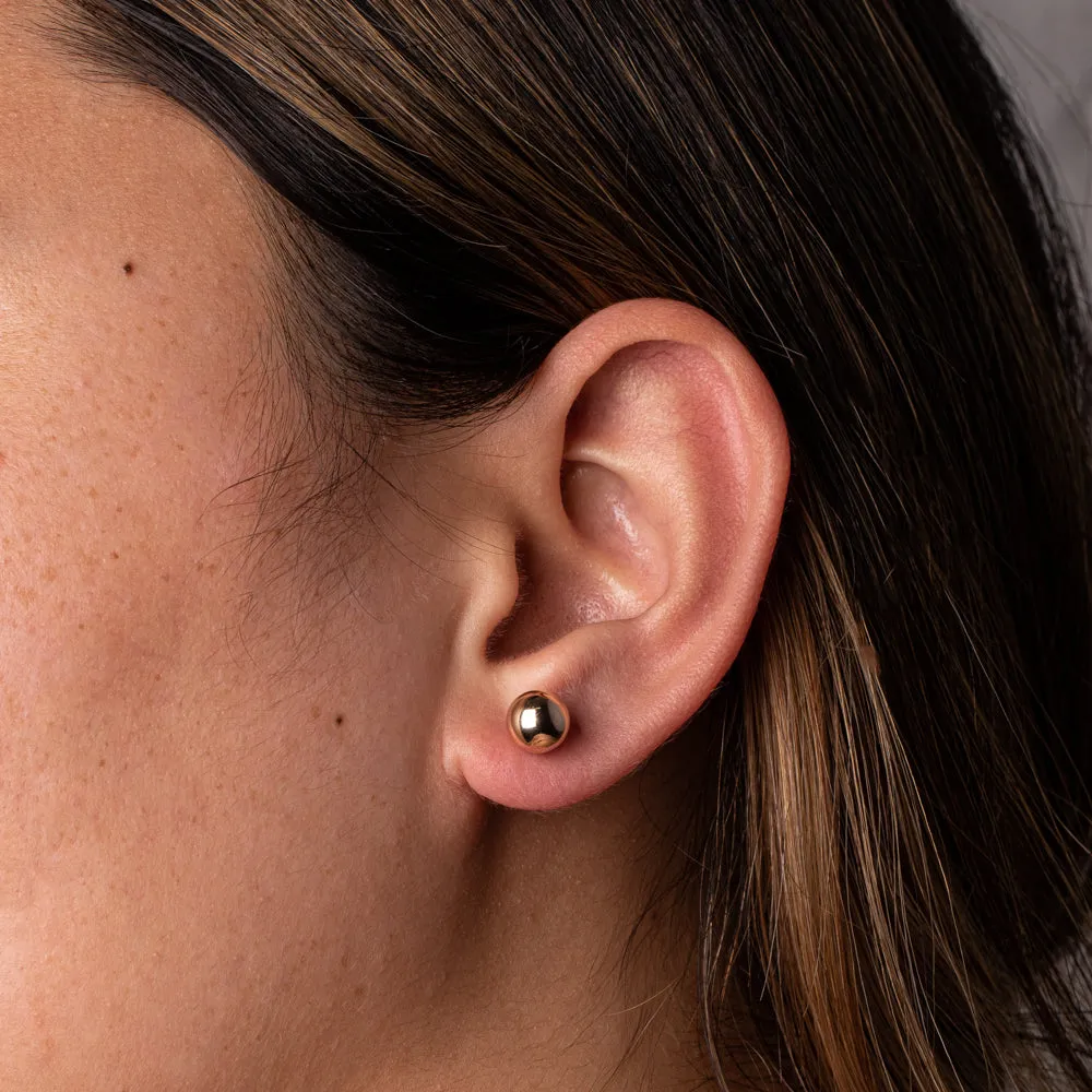 9ct Yellow Gold 8mm Ball Stud Earrings