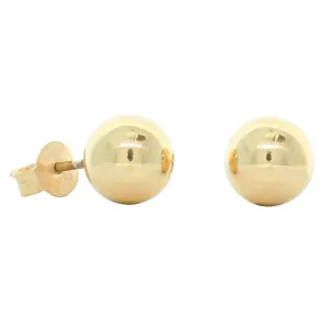 9ct Yellow Gold 8mm Ball Stud Earrings