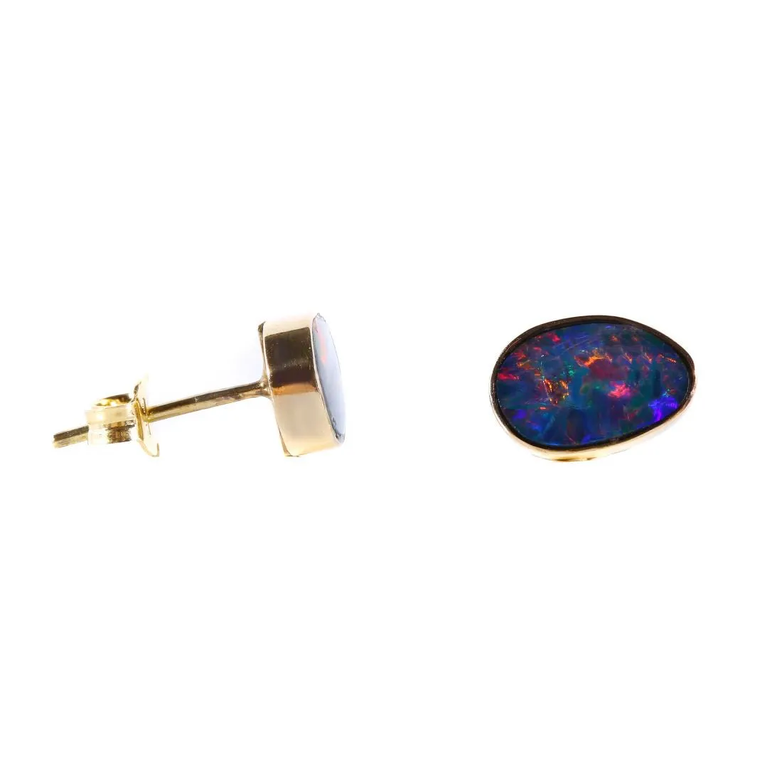 9K Yellow Gold 3.6ct Australian Opal Earring - 20560621