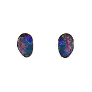 9K Yellow Gold 3.6ct Australian Opal Earring - 20560621