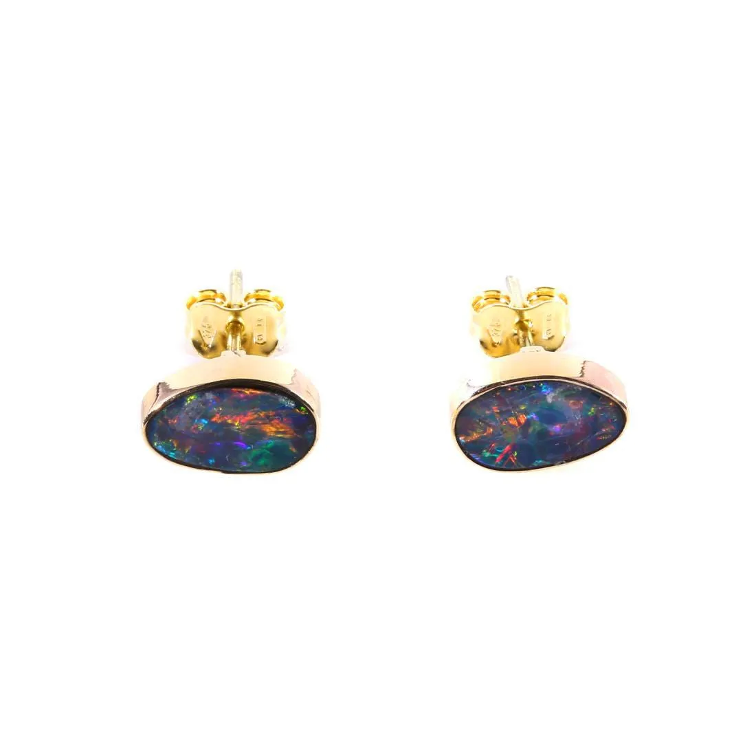 9K Yellow Gold 3.6ct Australian Opal Earring - 20560621