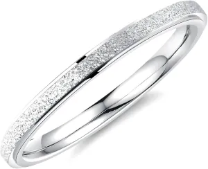 ALEXTINA Women's Stainless Steel 2MM Thin Stackable Midi Rings Silver Wedding Bands Size 9
