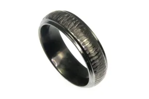 Bark Finished Black Zirconium Band