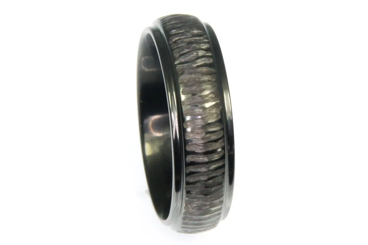 Bark Finished Black Zirconium Band