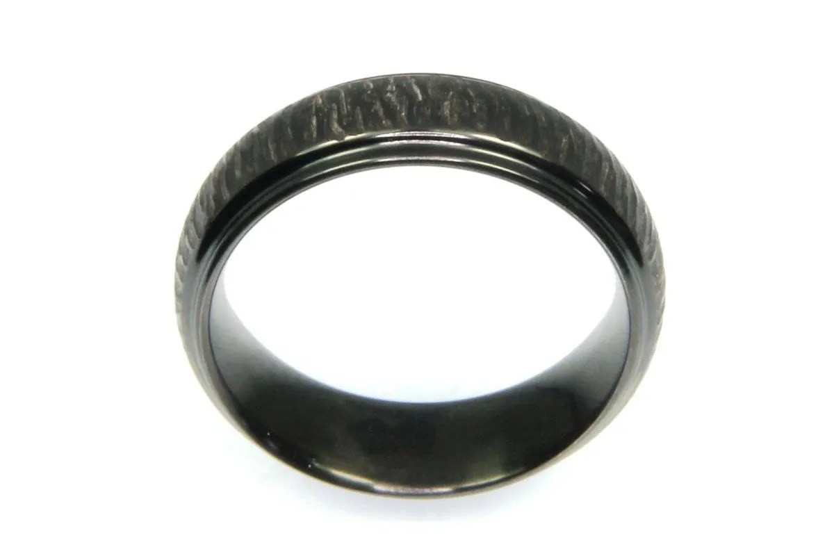 Bark Finished Black Zirconium Band