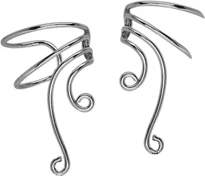 Basic Curly Wave Non-pierced ear cuff pair stackable Earrings