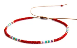 Beaded Anklet for Women, Boho Bohemian Native American Hippie Style, Unique Colorful Waterproof Beach Anklet, Handmade by Tribes