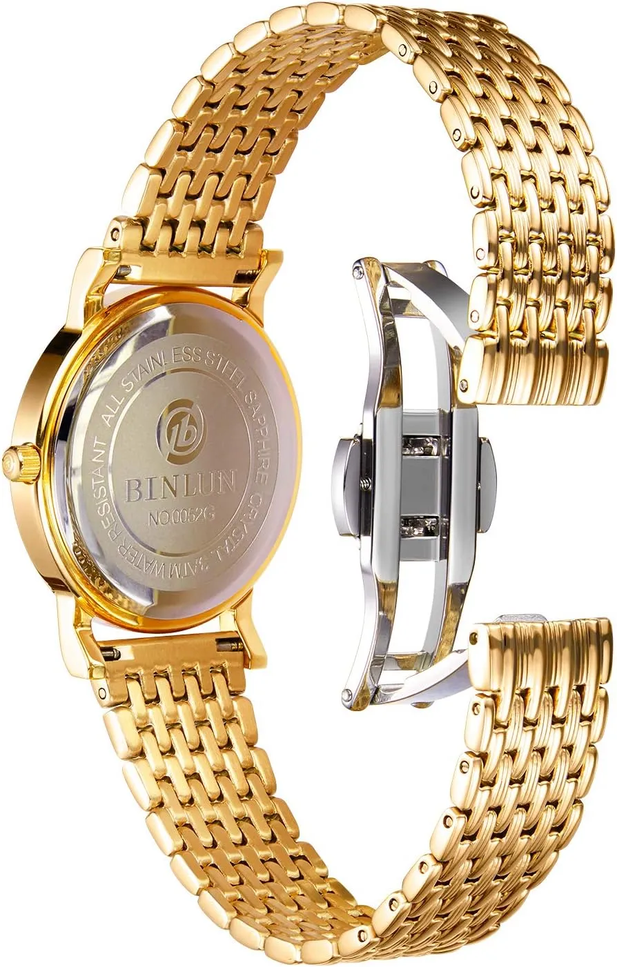 BINLUN Ultra Thin Mesh Stainless Steel Watch Band Light Watch Strap Polished Watch Bracelets Replacement 12mm/14mm/16mm/18mm/20mm/22mm for Men Women with Butterfly Buckle