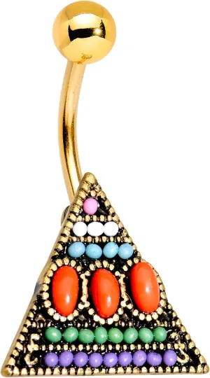 Body Candy Anodized Steel Southwestern Pyramid Belly Button Ring