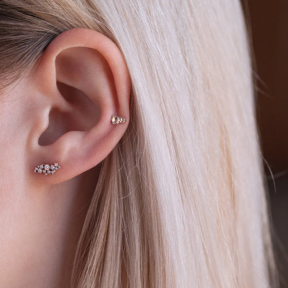 Brea Rose Cut Studs (Ready to Ship)