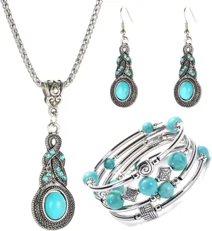 choice of all Western Cowgirl Outfit for Women,Western Jewelry for Women Boho Turquoise Necklace Bracelet Set
