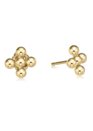 Classic Beaded Signature Cross Stud - 3mm Bead Gold