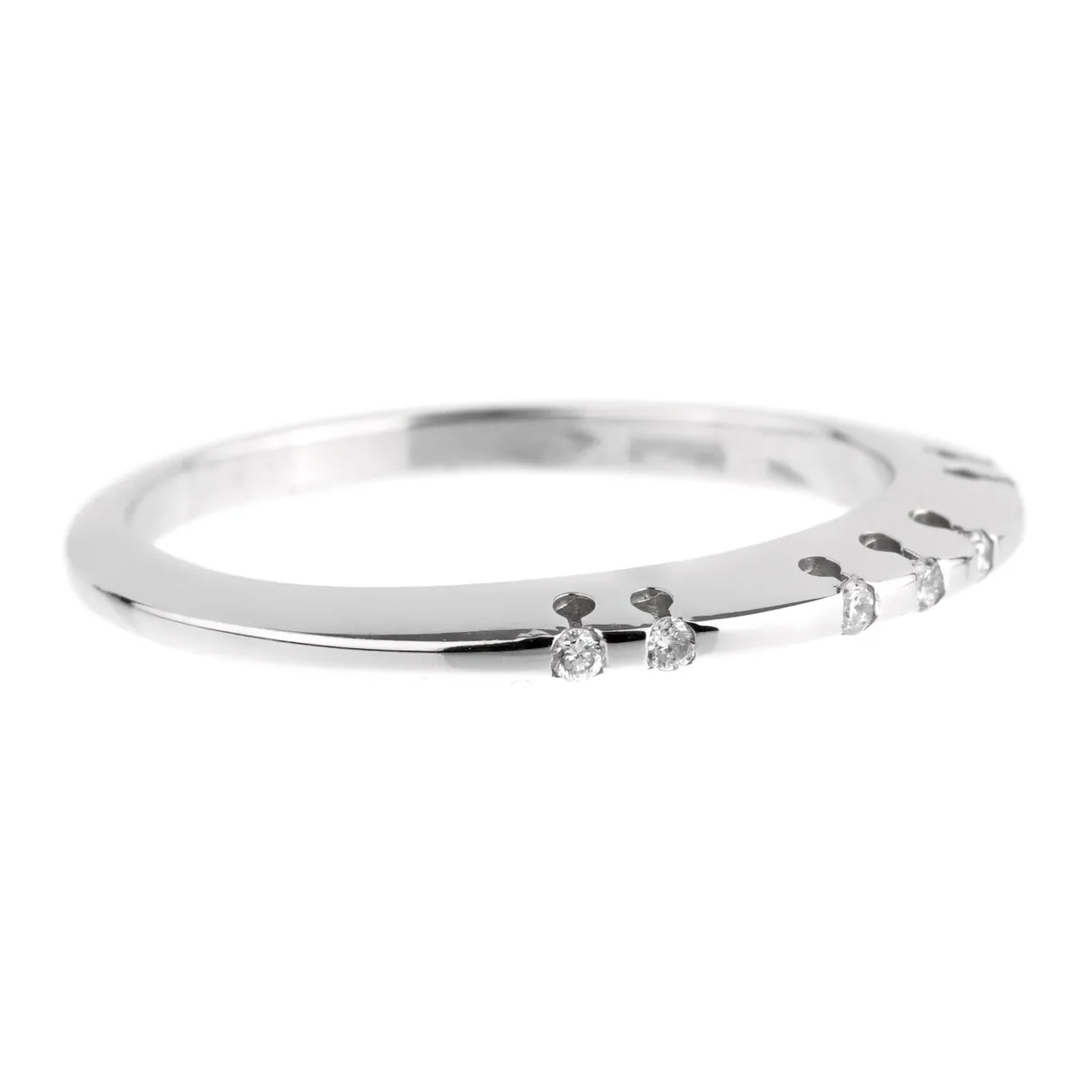 Comete Gioelli White Gold Diamond Band Ring