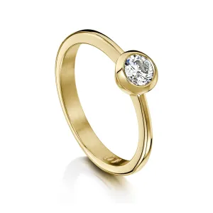 Contemporary 0.40ct Solitaire Diamond Ring in 9ct Yellow Gold