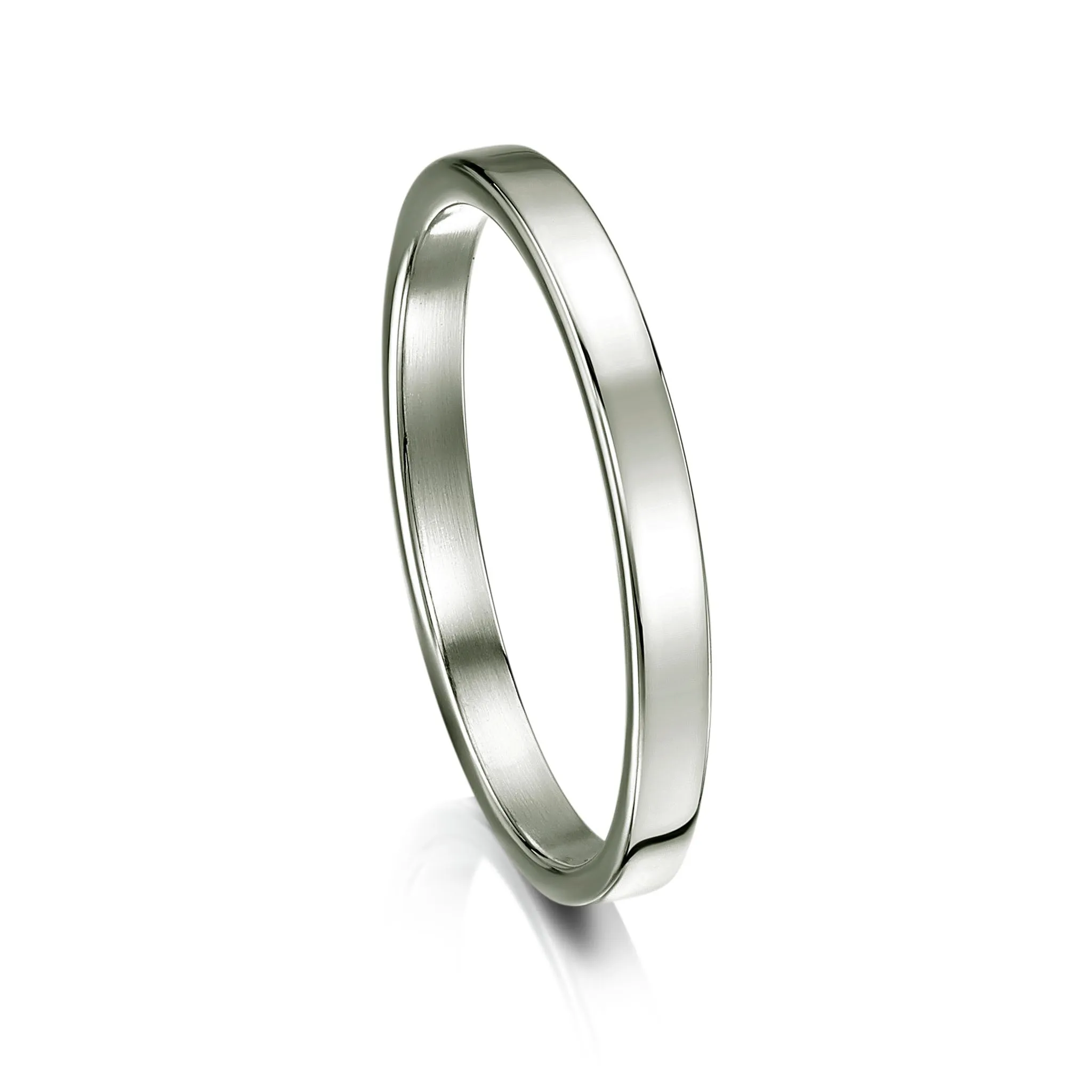 Contemporary 2mm Wedding Ring in Platinum