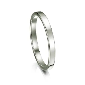 Contemporary 2mm Wedding Ring in Platinum