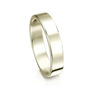 Contemporary 4mm Wedding Ring in 9ct White Gold
