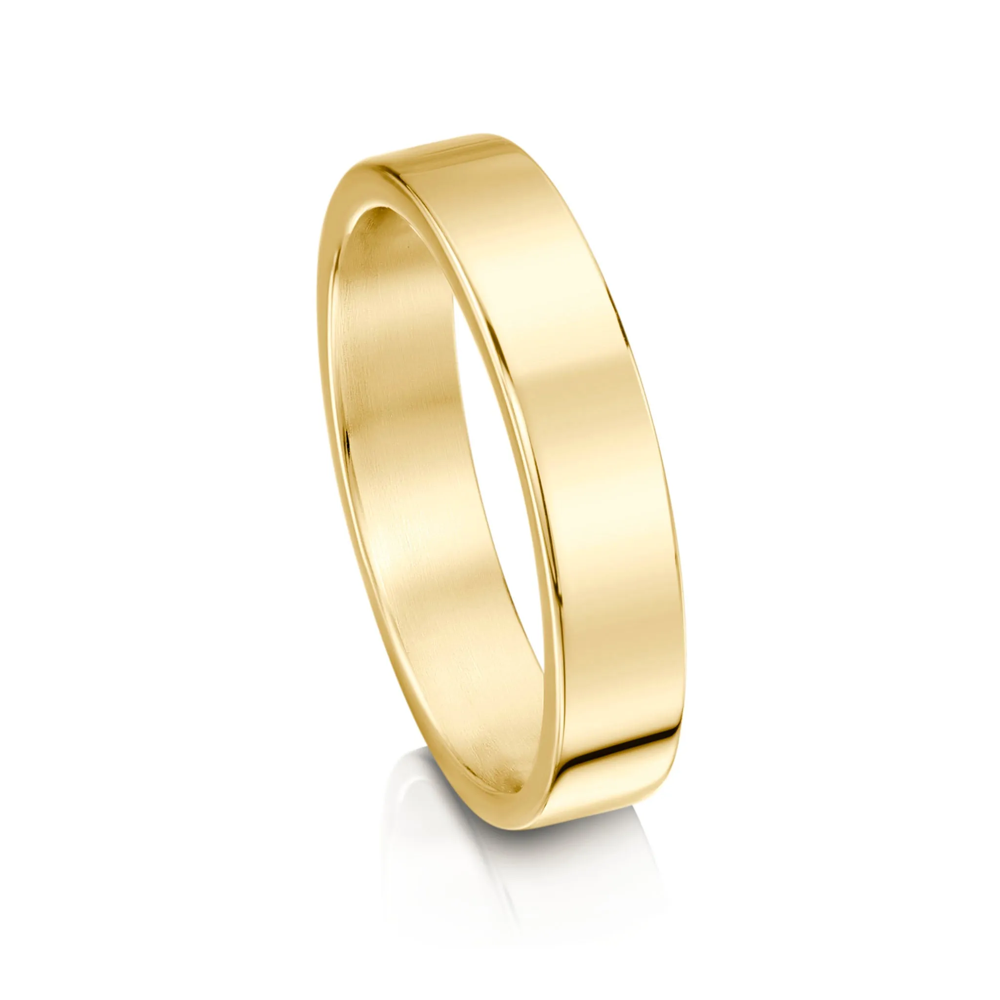 Contemporary 4mm Wedding Ring in 9ct Yellow Gold