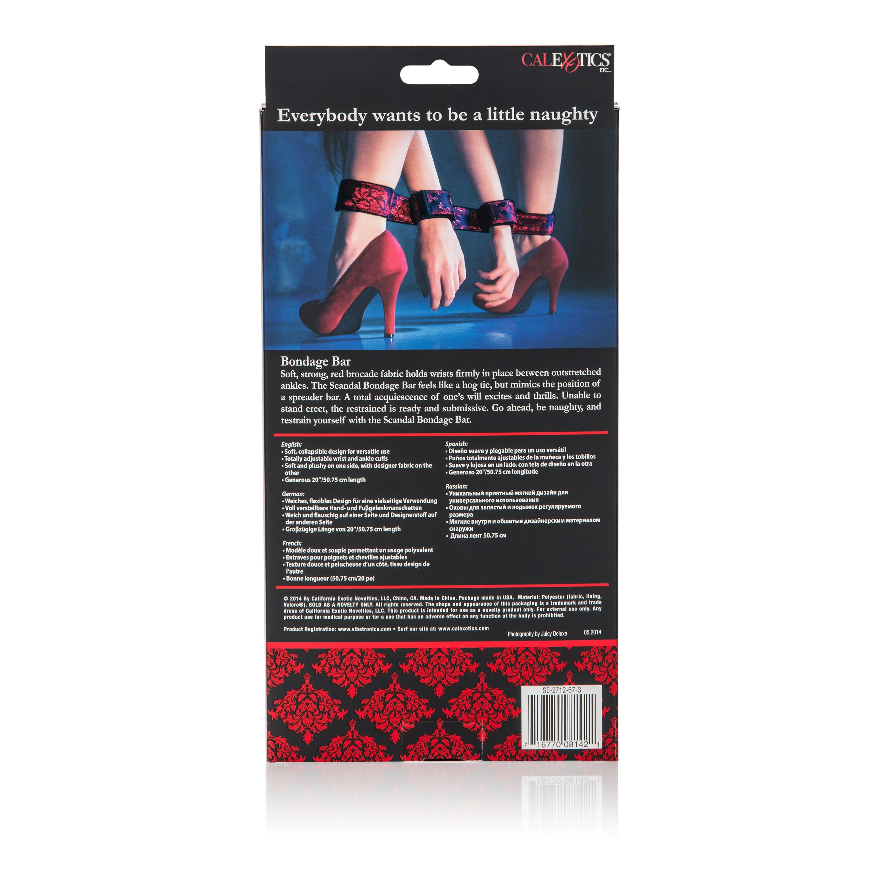 Cozy Fun Adjustable Spreader Bar with Comfy Cuffs