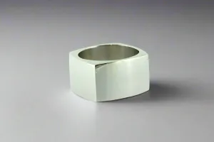 Curved square ring - sterling silver