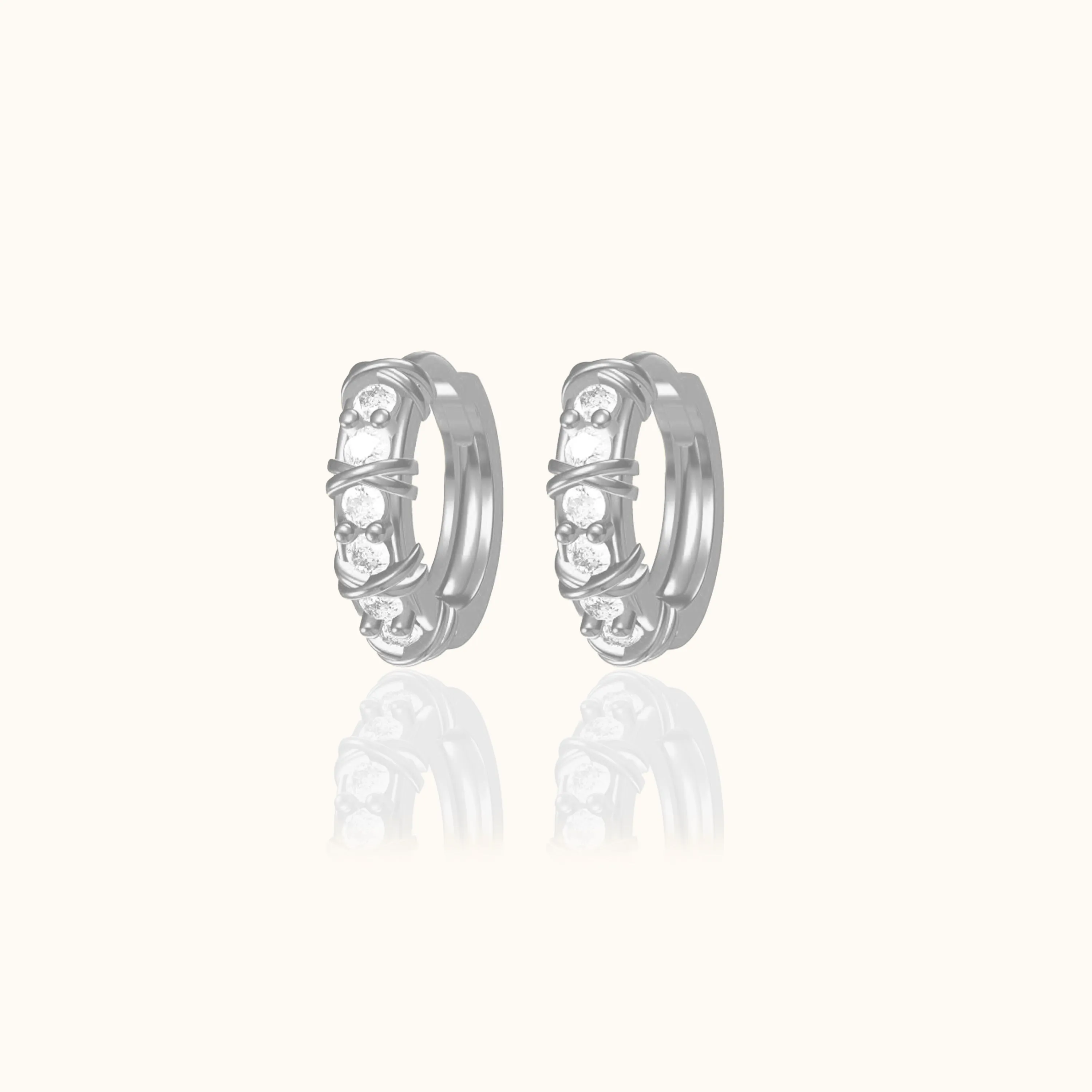 Delicate Gothic CZ Hoop Earrings