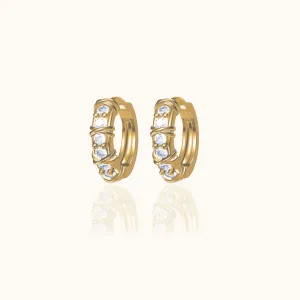 Delicate Gothic CZ Hoop Earrings