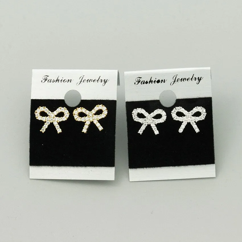 Delicate Rhinestone Bowknot Earrings AAA Cubic