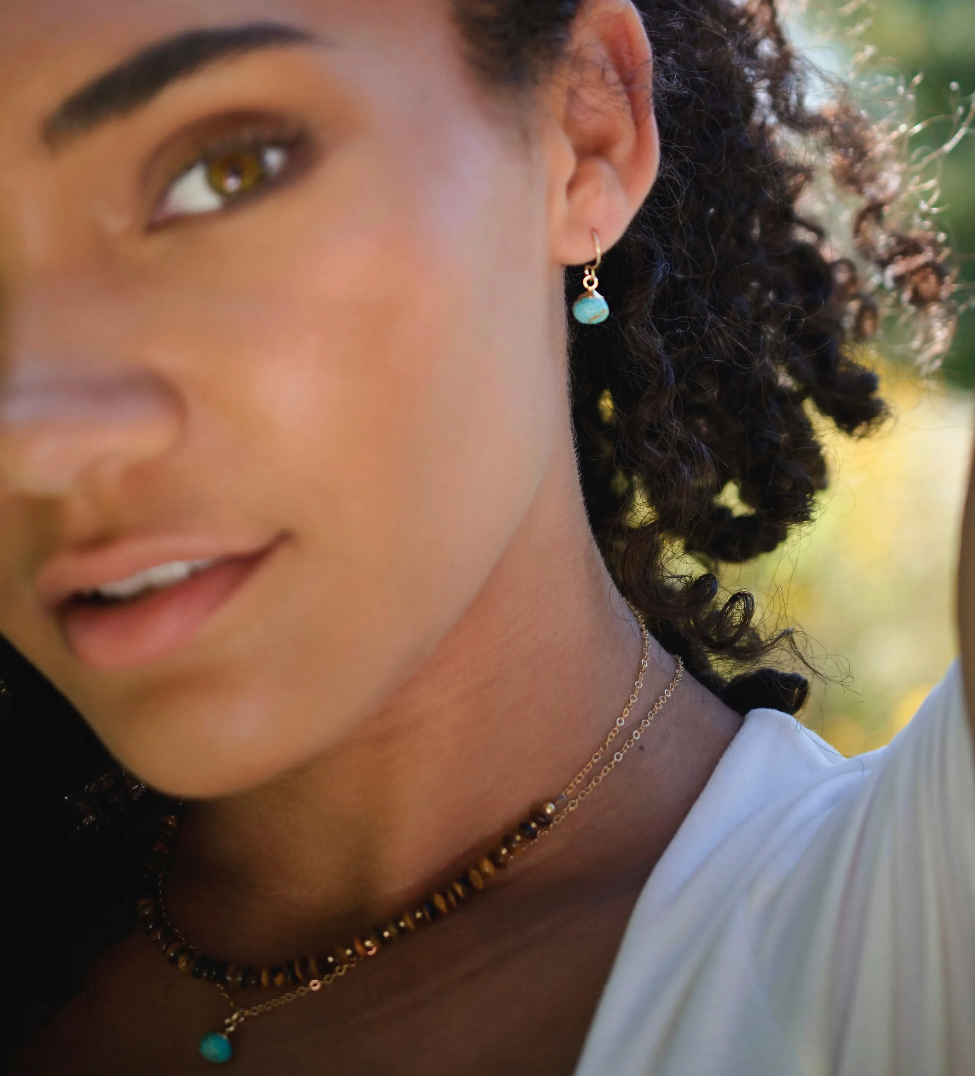 Delicate Turquoise Dangle Earrings, 14k Gold Filled