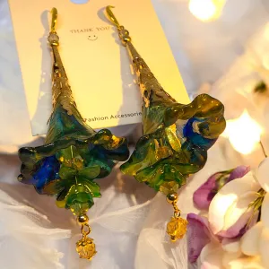 Deluxe Bohemian Gold Rainbow Bloom Earrings