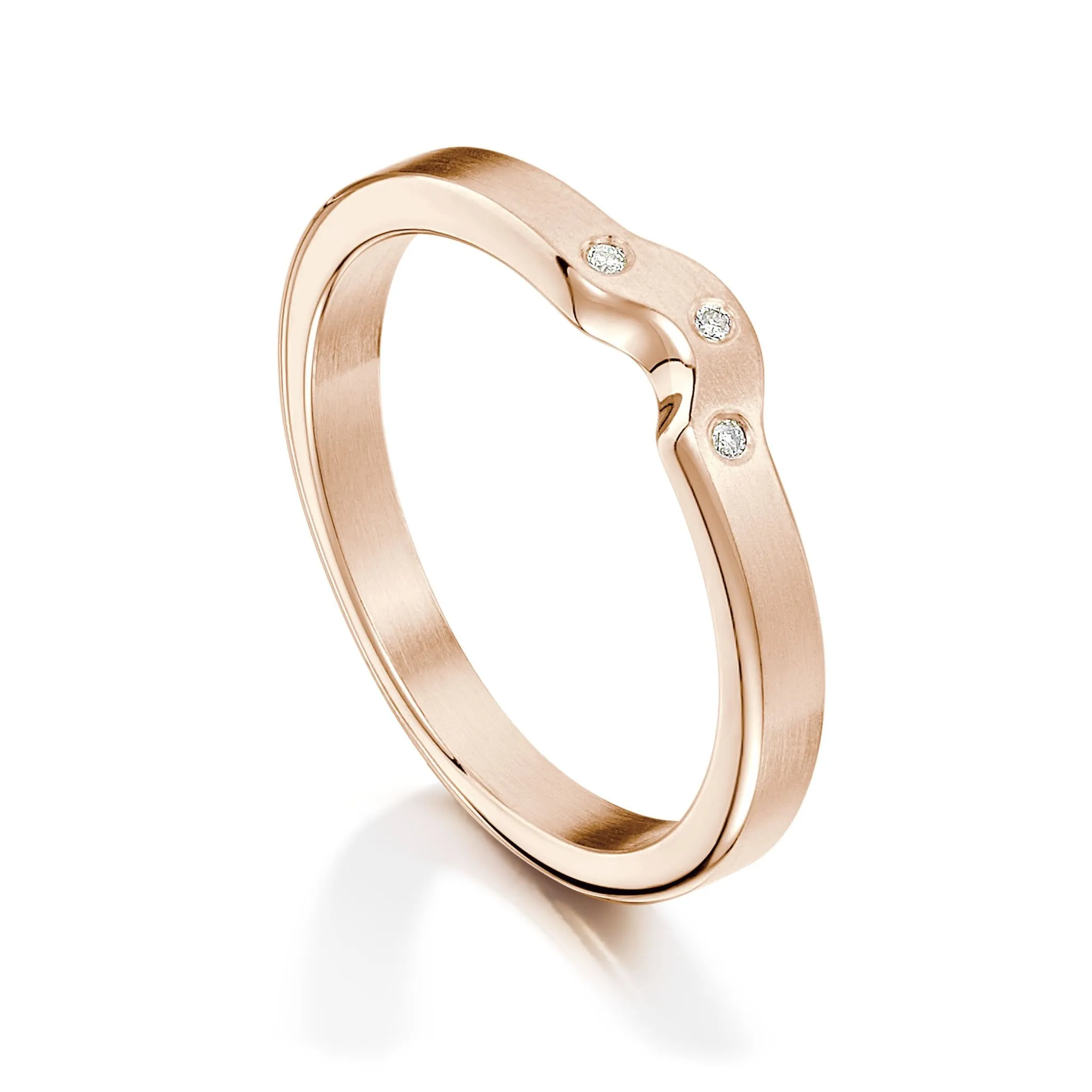 Diamond Arch Wedding Band in 9ct Rose Gold (DR0177)